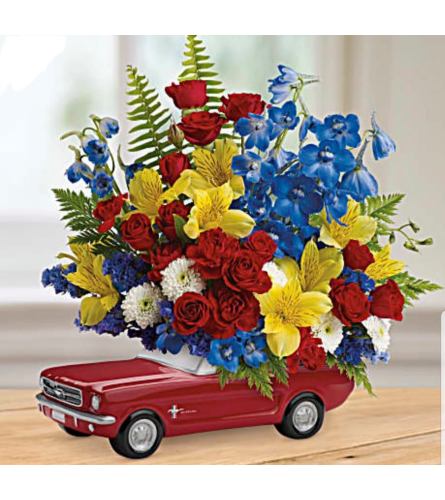 Ford Musstang 65. An arrangement by Avenue Flowers and Gifts.