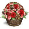 Pretty Peppermint™ - Premium. An arrangement by Avenue Flowers and Gifts. A bounty of assorted pines is arranged with white-tipped pinecones and...